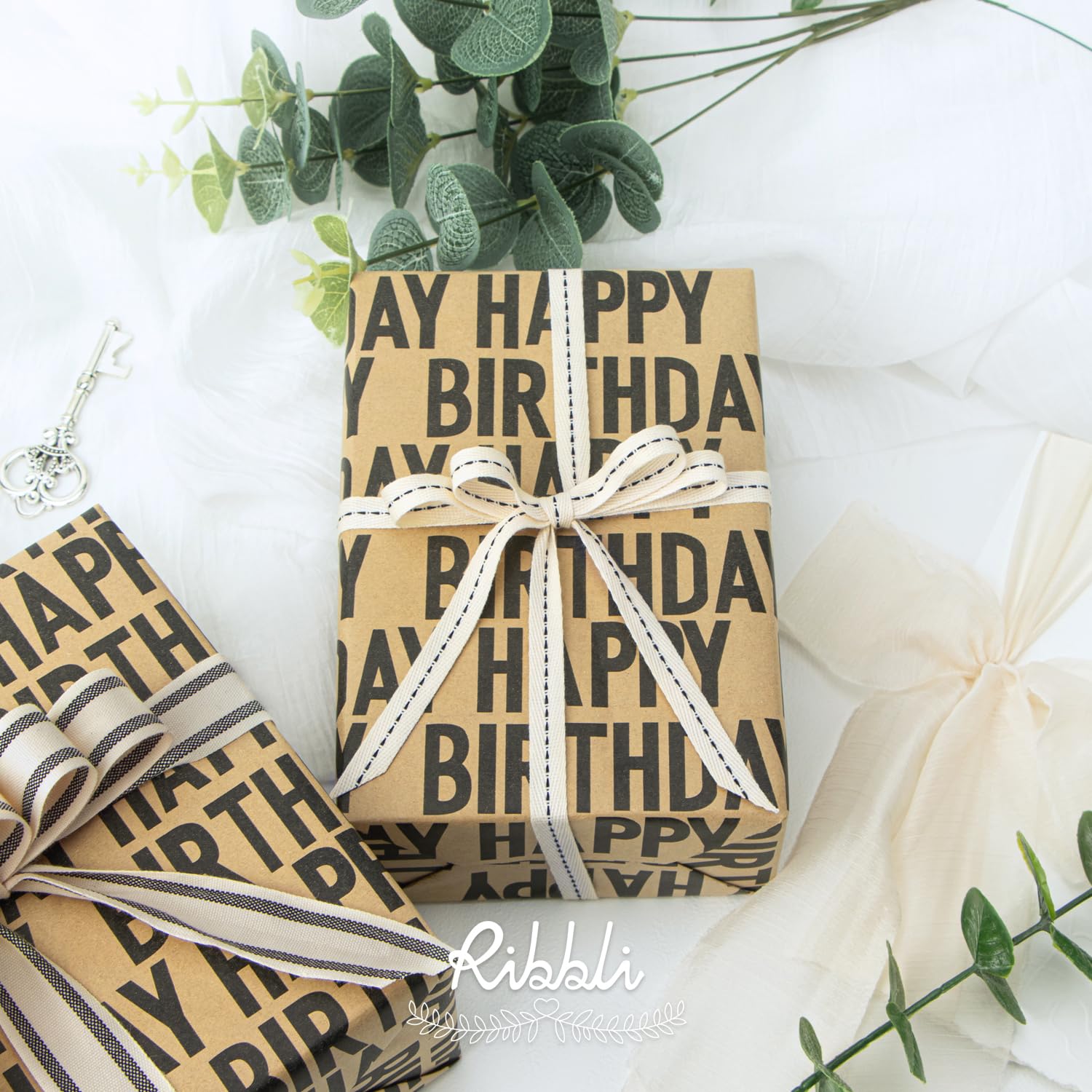 Ribbli detalle de textura kraft resistente y alta calidad de impresión