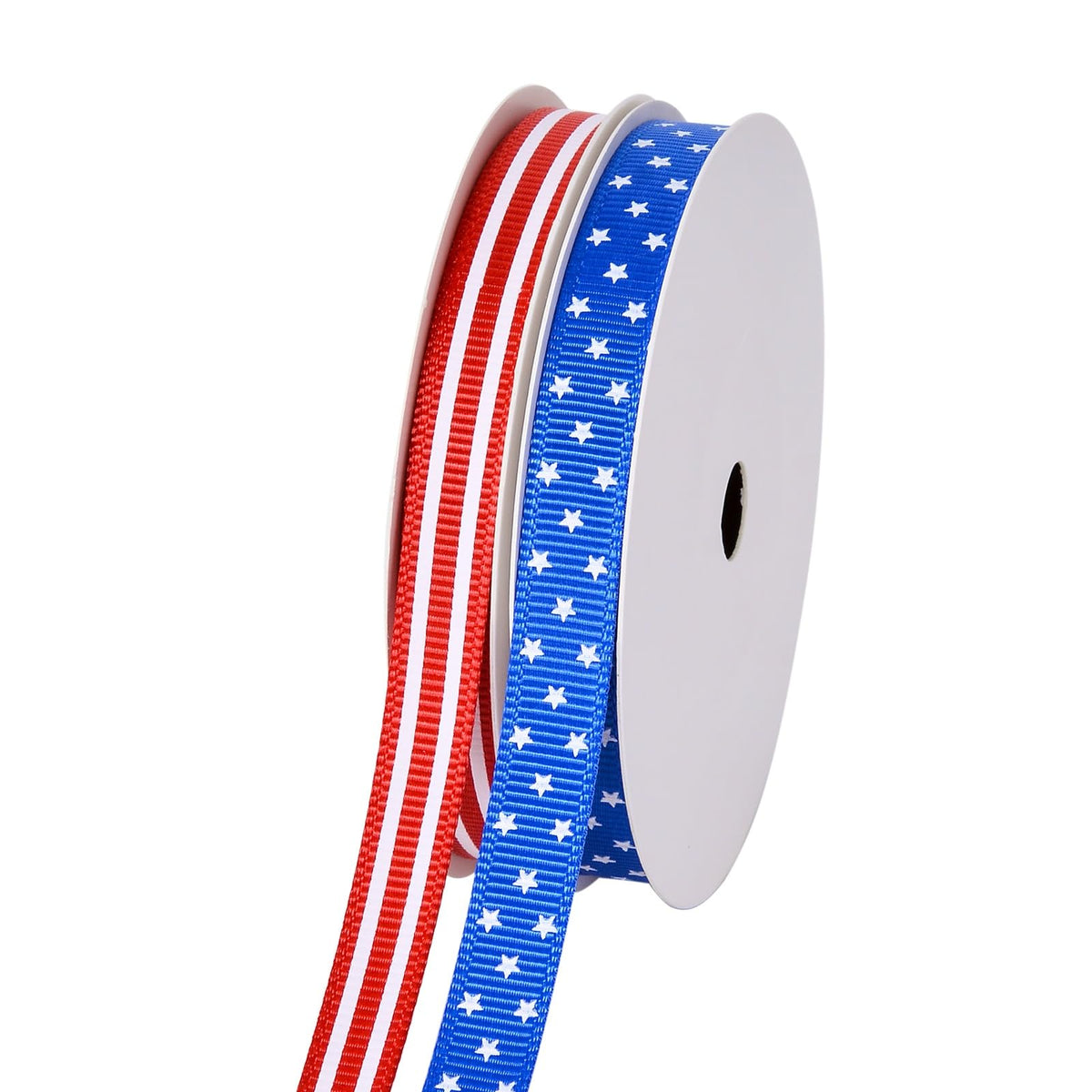 Ribest cinta frontal mostrada en rollos, ideal para decorar con colores patrióticos