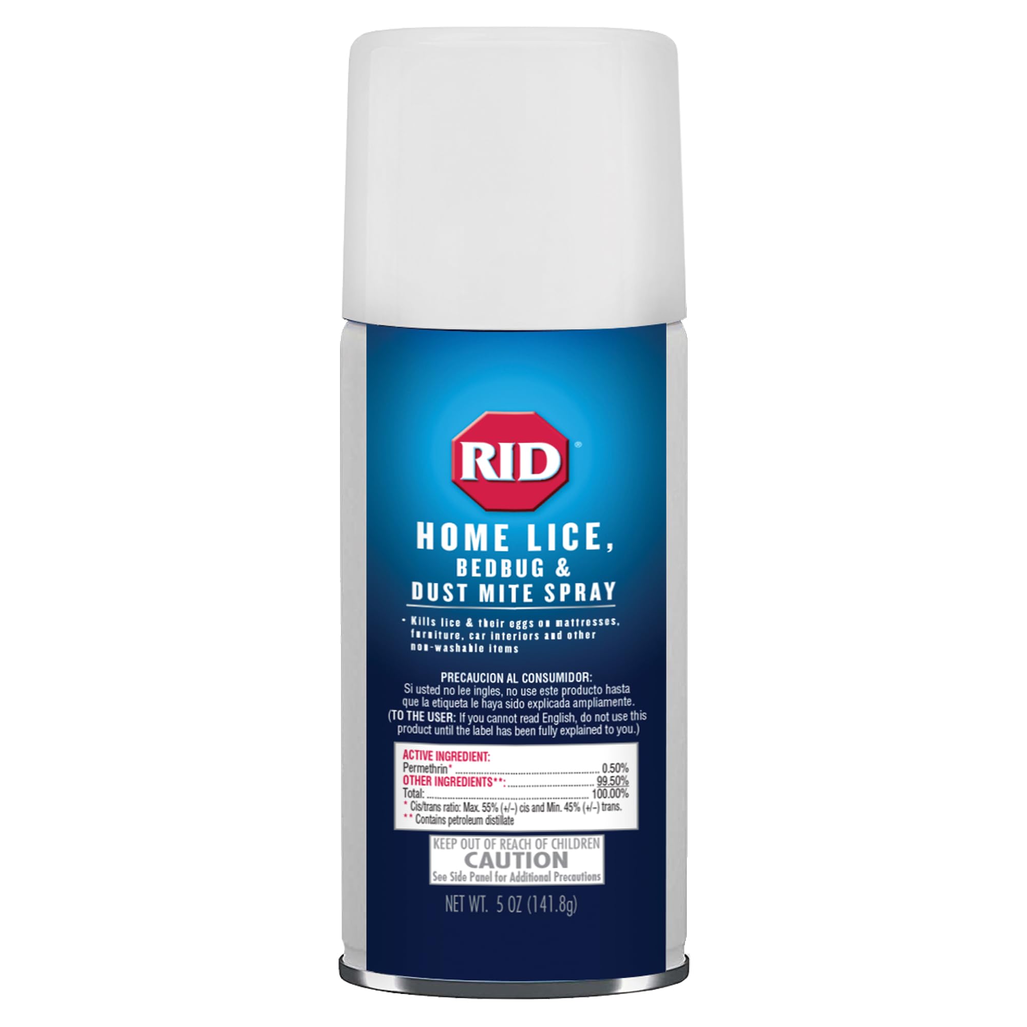 RID frente del aerosol mostrando diseño y instrucciones claras