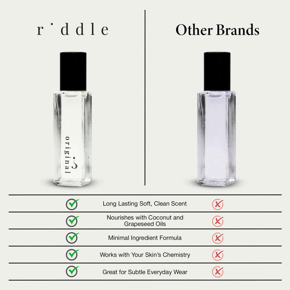 Riddle envase con etiqueta legible resaltando ingredientes clave