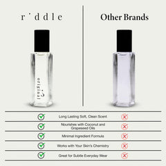 Riddle envase con etiqueta legible resaltando ingredientes clave