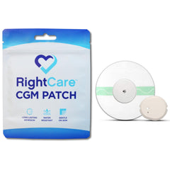 RightCare caja frontal del paquete con 25 parches y beneficios visibles