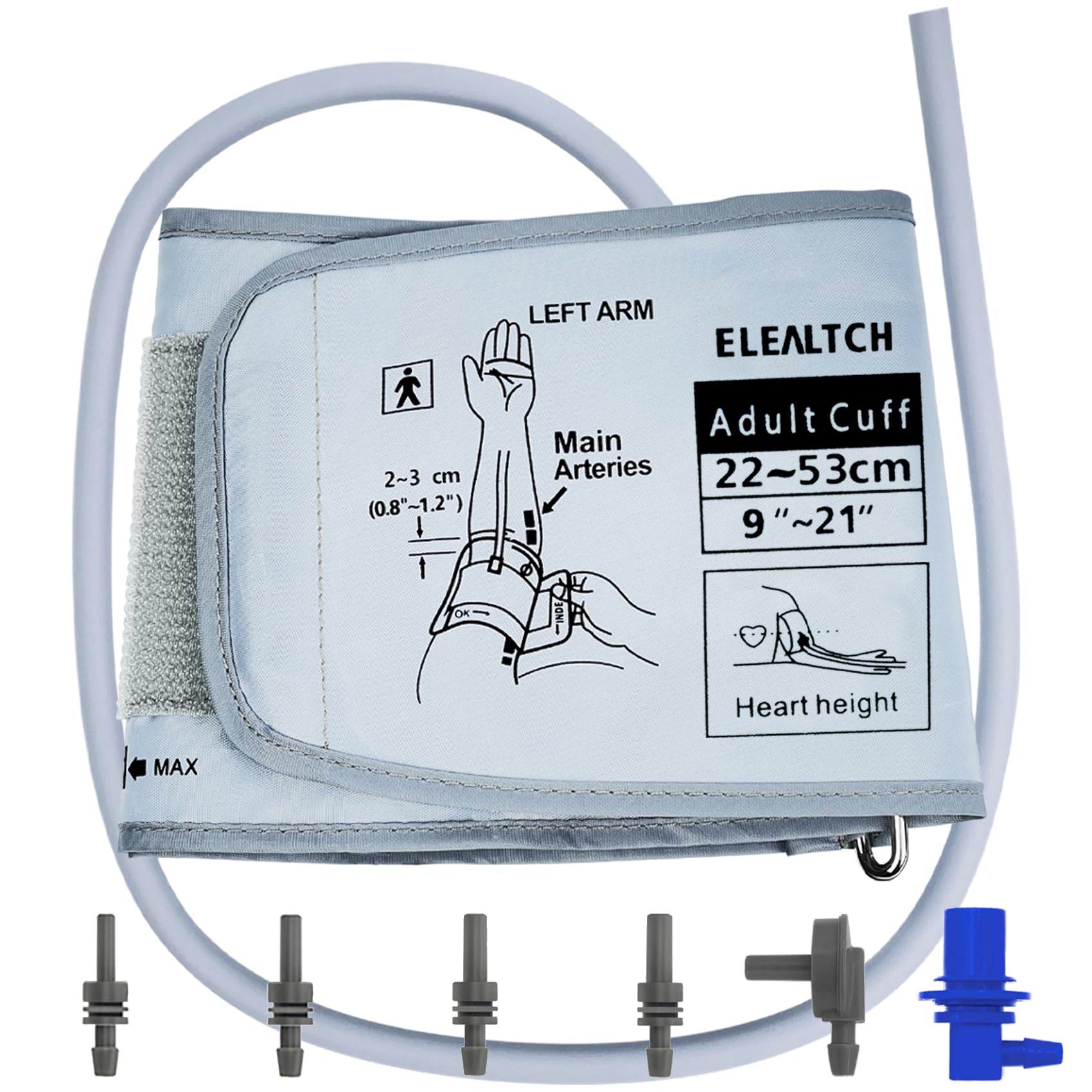 rihaory empaque frontal del manguito XL mostrando compatibilidad y beneficio práctico