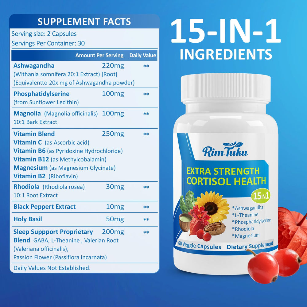 RimTuku etiqueta nutricional enfocada en la composición 15 en 1