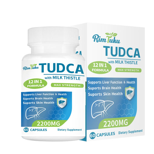 RimTuku frente del envase mostrando la fórmula 2200mg y 60 cápsulas, claridad y confianza
