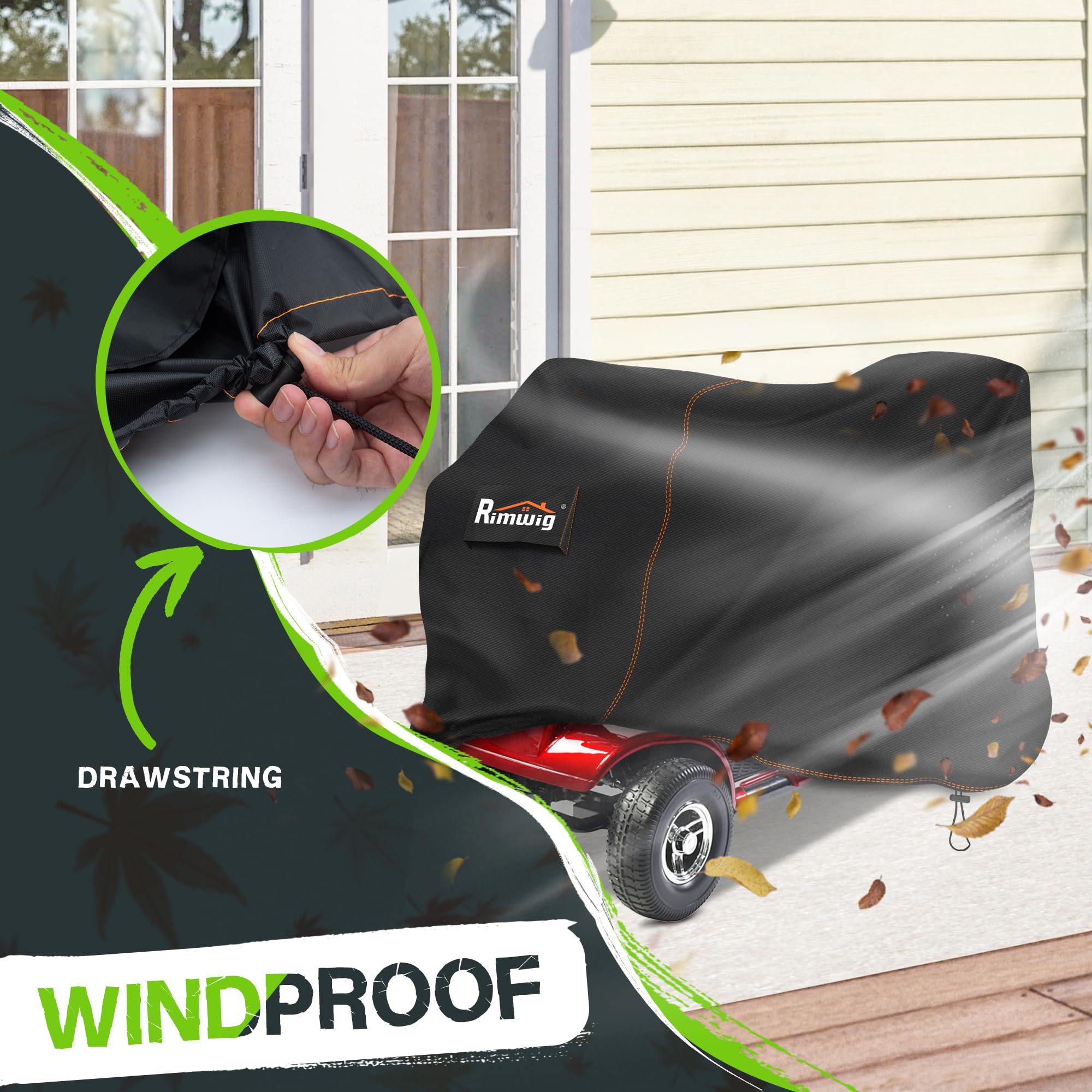 Rimwig cordón ajustable en la base asegurando la funda contra el viento