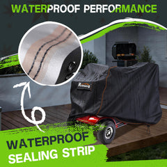 Rimwig funda en uso cubriendo un scooter y manteniendo seco el vehículo