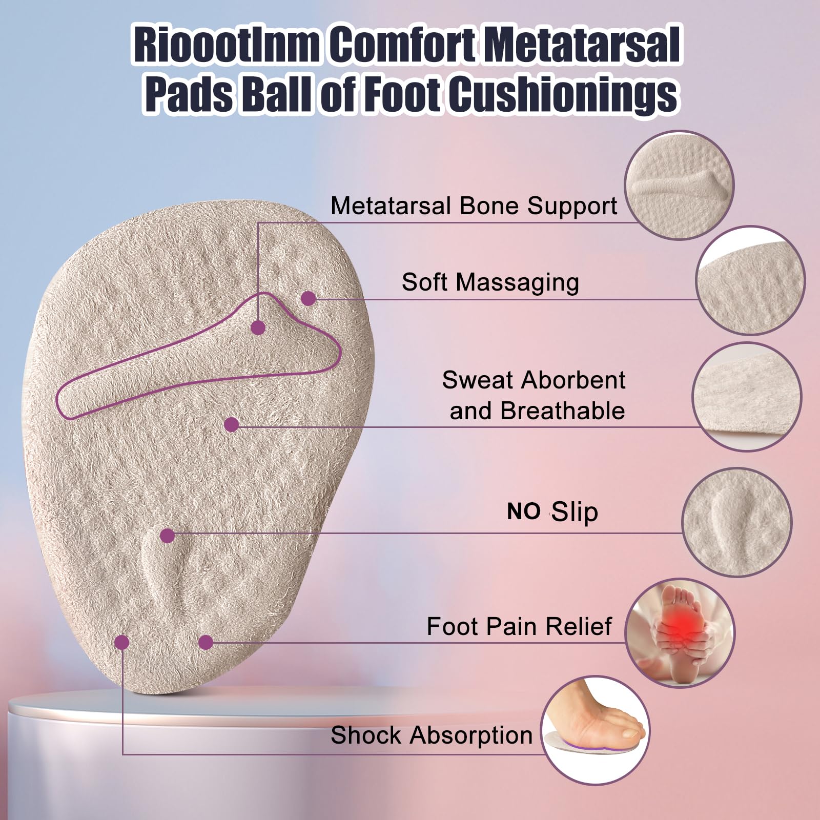 Riootlnm primer plano textura gel y ante sintético, amortiguación eficaz
