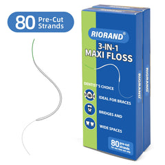 RioRand hilo en uso con ortodoncia que mejora la limpieza interdental