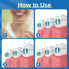 RioRand en uso con ortodoncia para limpiar alrededor de brackets eficazmente