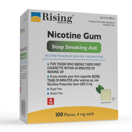 Rising chicle envase frente mostrando 100 unidades y beneficio de uso práctico