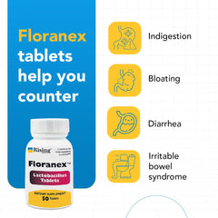 Rising Floranex tabletas sobre superficie resaltando tamaño y forma