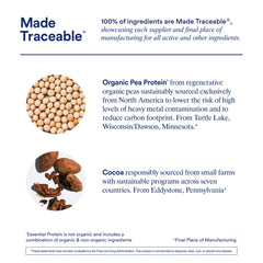 Ritual ingredientes cacao y guisantes para destacar origen responsable y sabor
