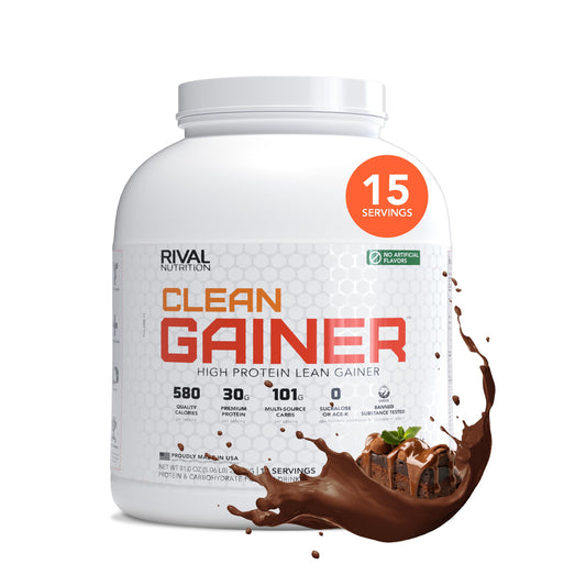 Rivalus envase frontal 5 lb mostrando etiqueta y beneficio de ganancia limpia