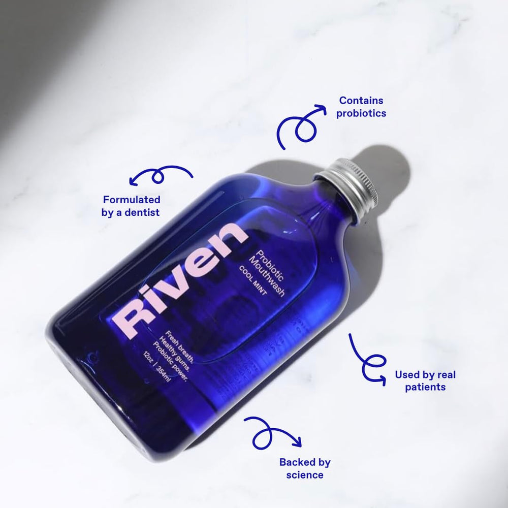 Riven botella en uso mostrando enjuague sin ardor