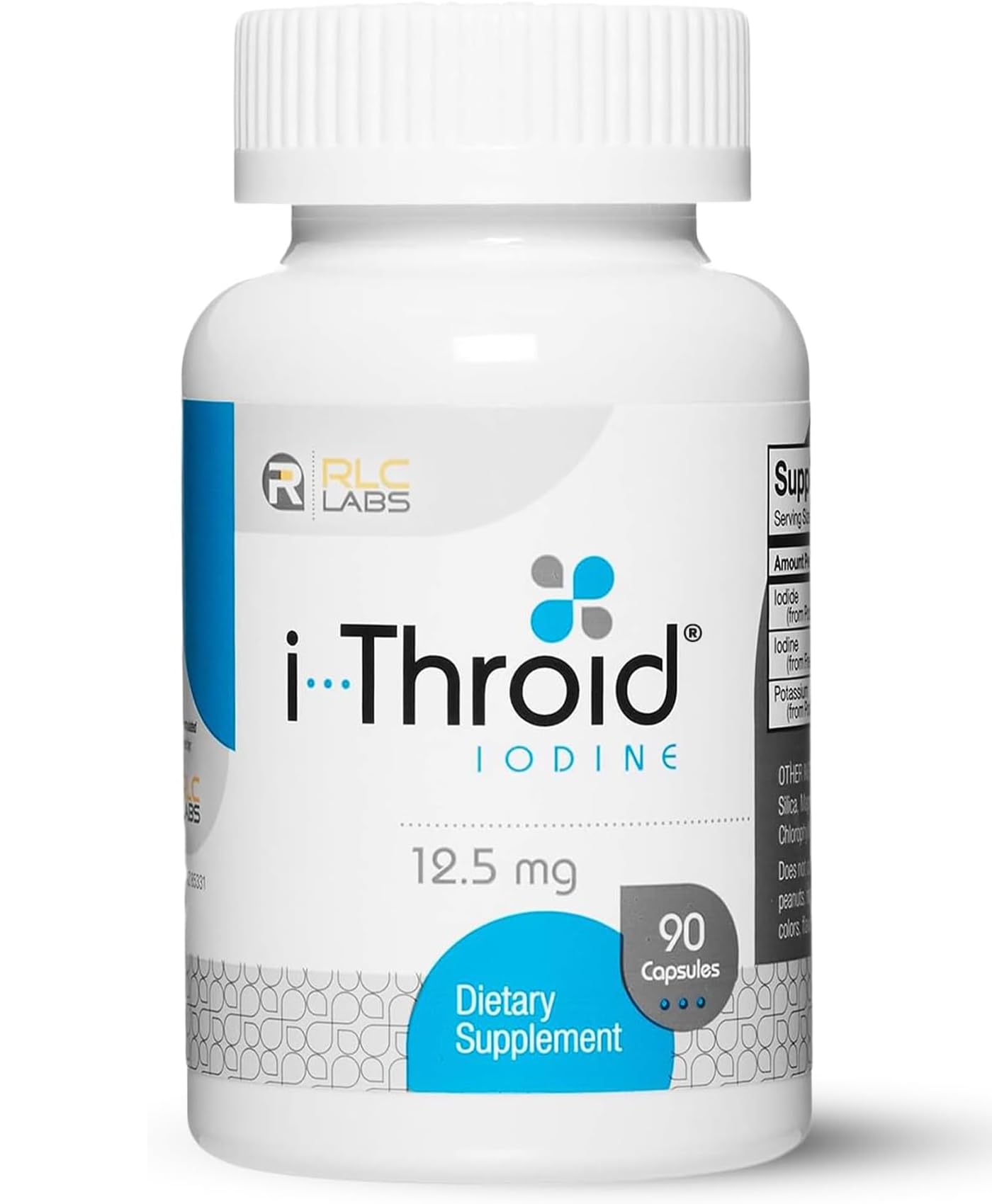 RLC Labs i-Throid frontal mostrando envase y beneficio de soporte tiroideo