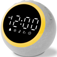 Rohent vista frontal del reloj alarma mostrando pantalla clara y ordenada