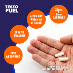 ROAR AMBITION TestoFuel packaging con instrucciones y sugerencias de uso