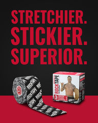 RockTape colocado en rodilla en ambiente lifestyle para recuperación activa