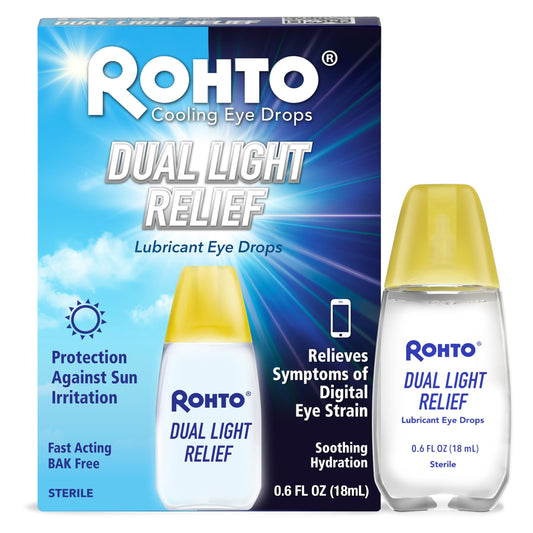 Rohto embalaje frontal mostrando marca y beneficios para alivio rápido