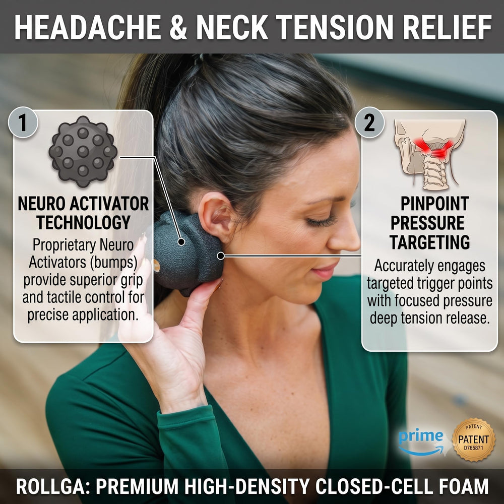 Rollga activator primer plano de texturas rugosas para estimulación fascial