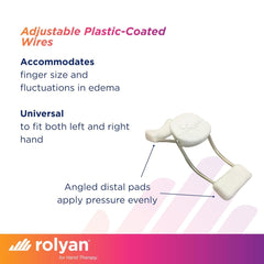 Rolyan comparación de tamaño X-Small mostrando proporción real