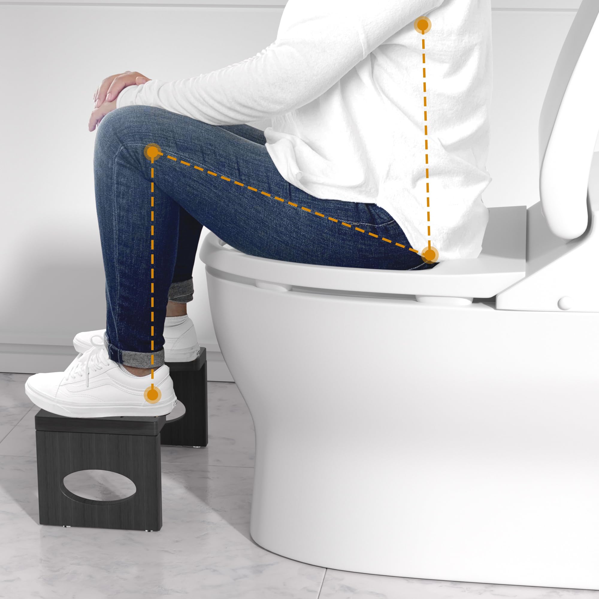 ROMGUAR CRAFT taburete plegado guardado, ahorra espacio en baño