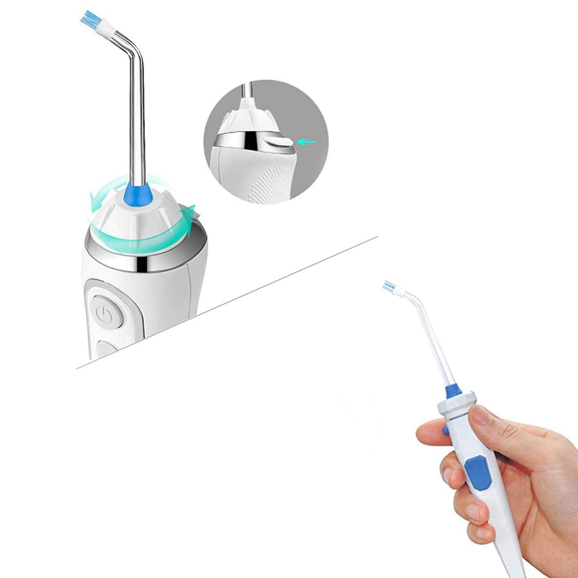 Ronsit detalle de la etiqueta indicando compatibilidad con Waterpik y beneficios