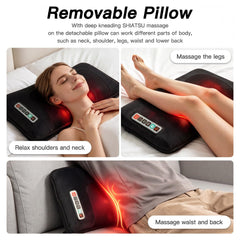 Roomark uso en sillón relajando hombros y espalda con calor