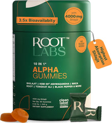 ROOT LABS frasco frontal mostrando 60 gomitas, conveniencia diaria