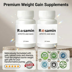 Rosamin con alimentos hipercalóricos ilustrando combinación nutricional