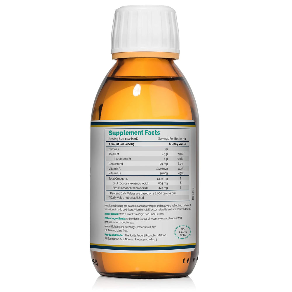 Rosita Aceite de higado de bacalao puro, color natural y sabor marino