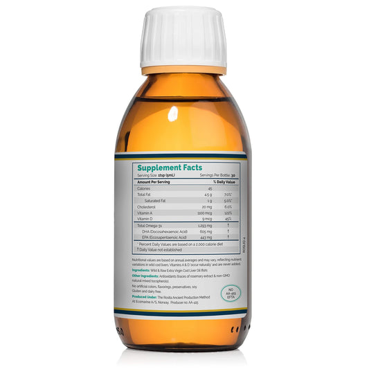 Rosita Aceite de higado de bacalao puro, color natural y sabor marino