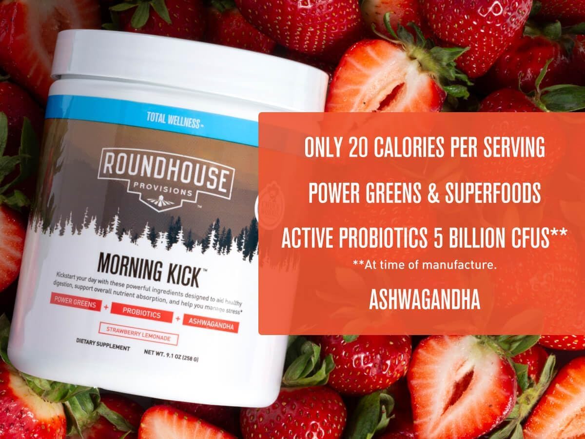 ROUNDHOUSE PROVISION persona tomando la bebida por la mañana, práctica
