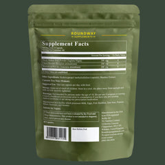 Roundway Supplements etiqueta que indica fabricación GMP y calidad garantizada