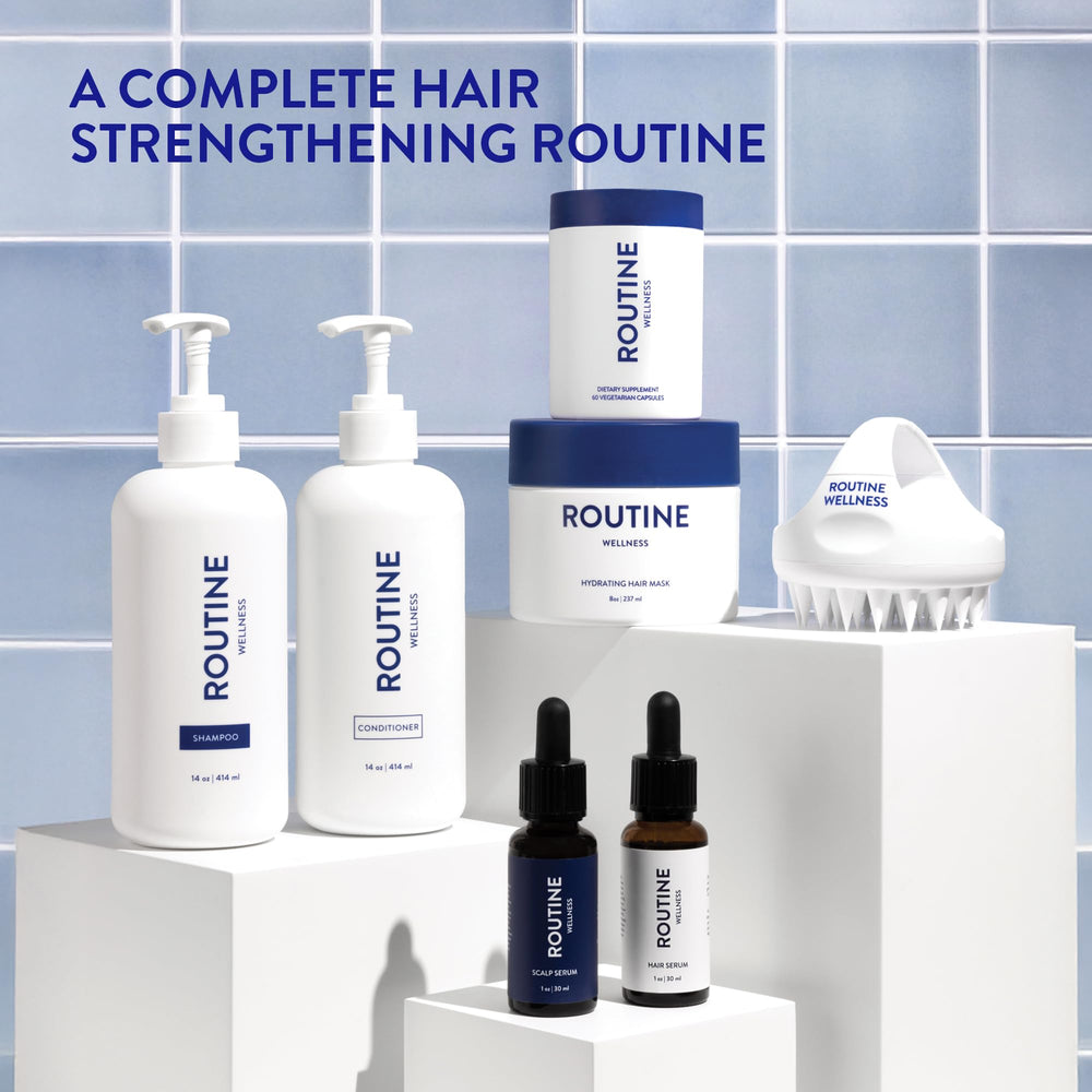 Routine Wellness estilo de vida mostrando cabello más denso y confianza