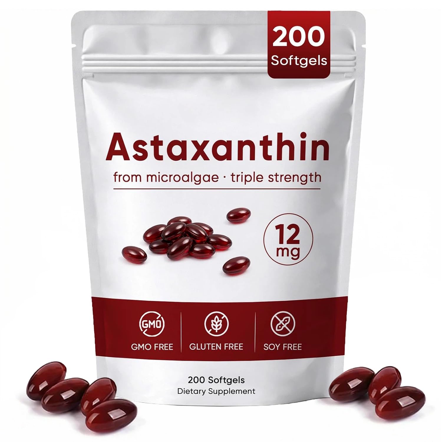 ROVINA frente del envase mostrando 200 softgels y beneficios