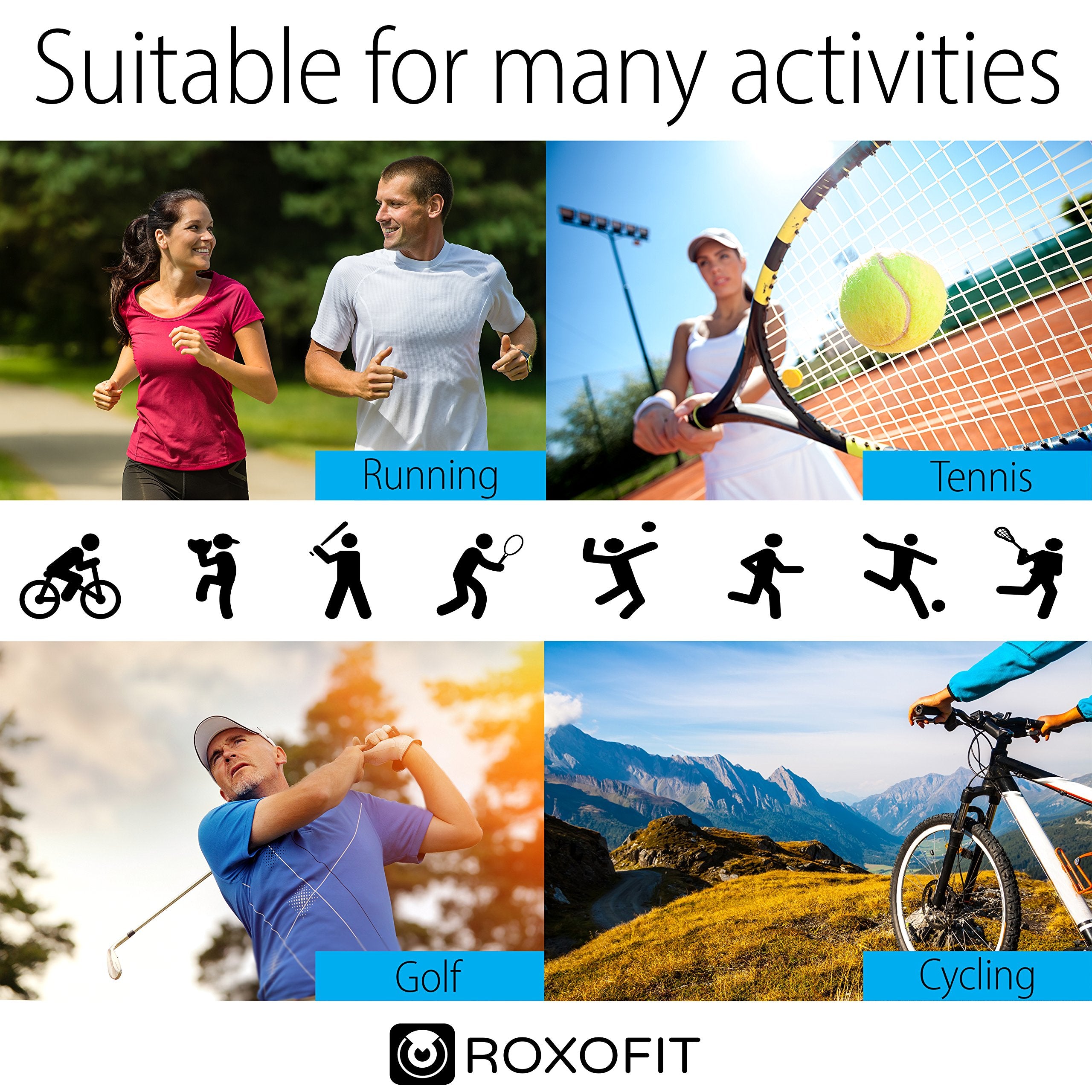 ROXOFIT soporte en mano para apreciar escala y facilidad de colocación práctica