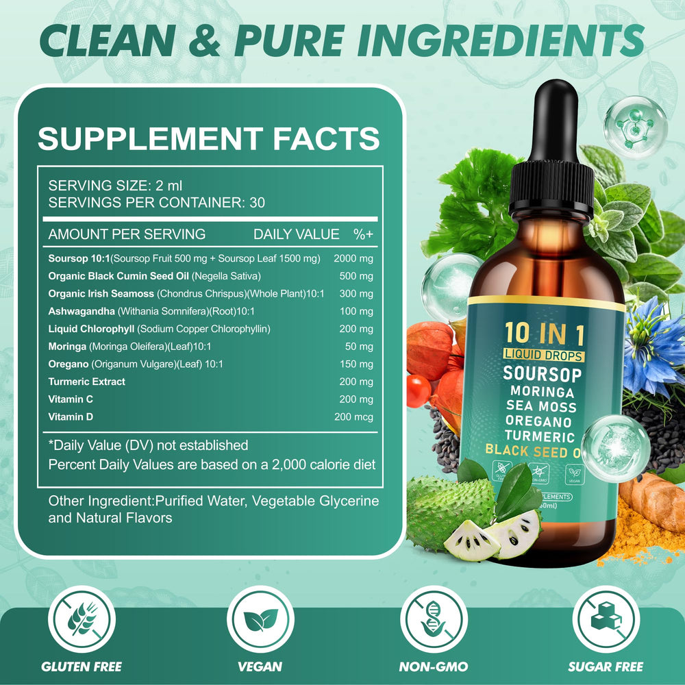 Royavita primer plano de guanábana, ashwagandha y moringa que evidencia origen vegetal