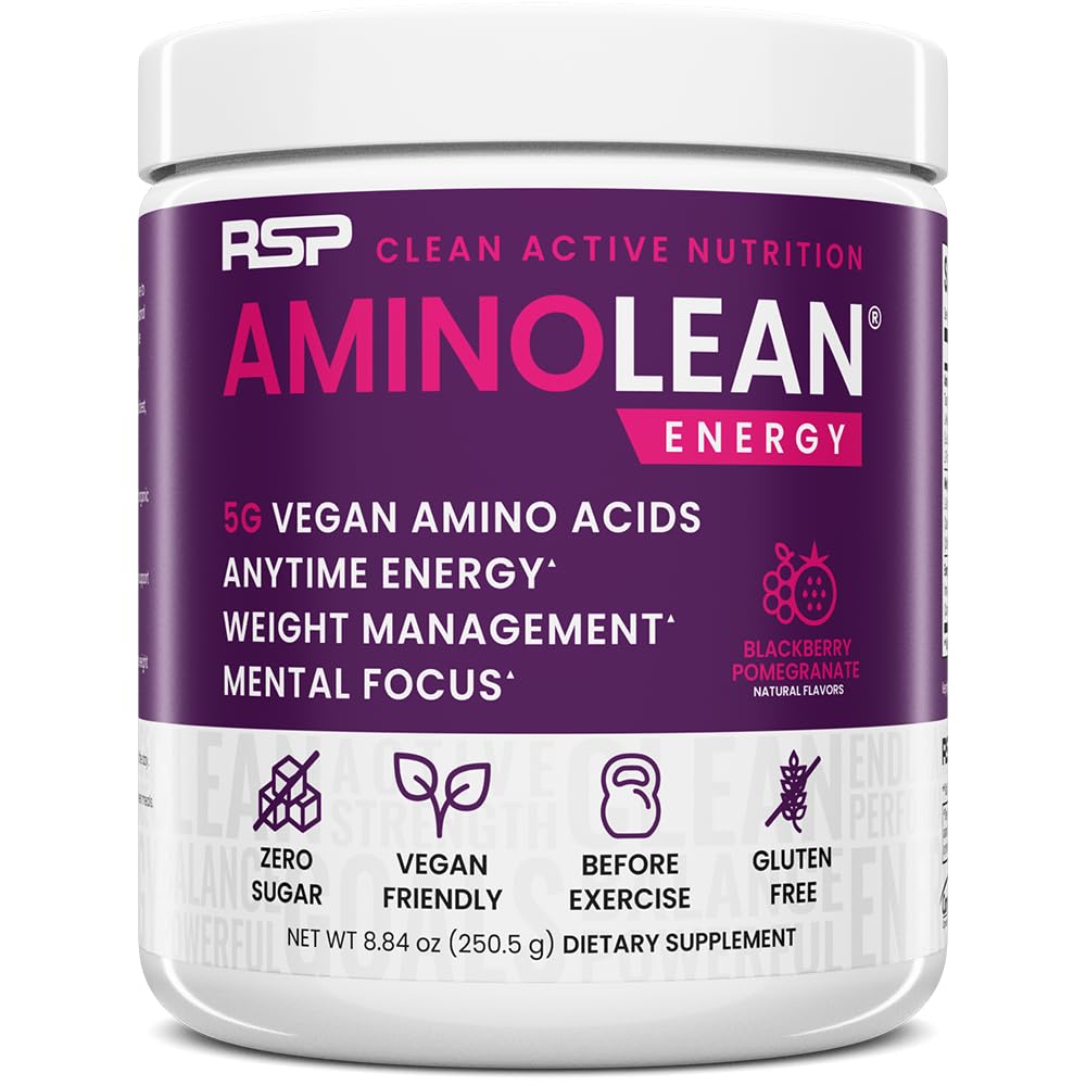 RSP NUTRITION AminoLean frente del envase mostrando diseño y información