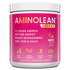 RSP NUTRITION envase frontal AminoLean Berry Elixir mostrando diseño y beneficios