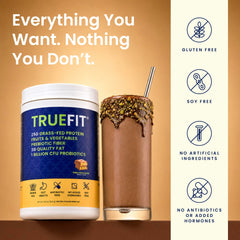 RSP NUTRITION comparación de tamaño del envase TrueFit para percepción de ración