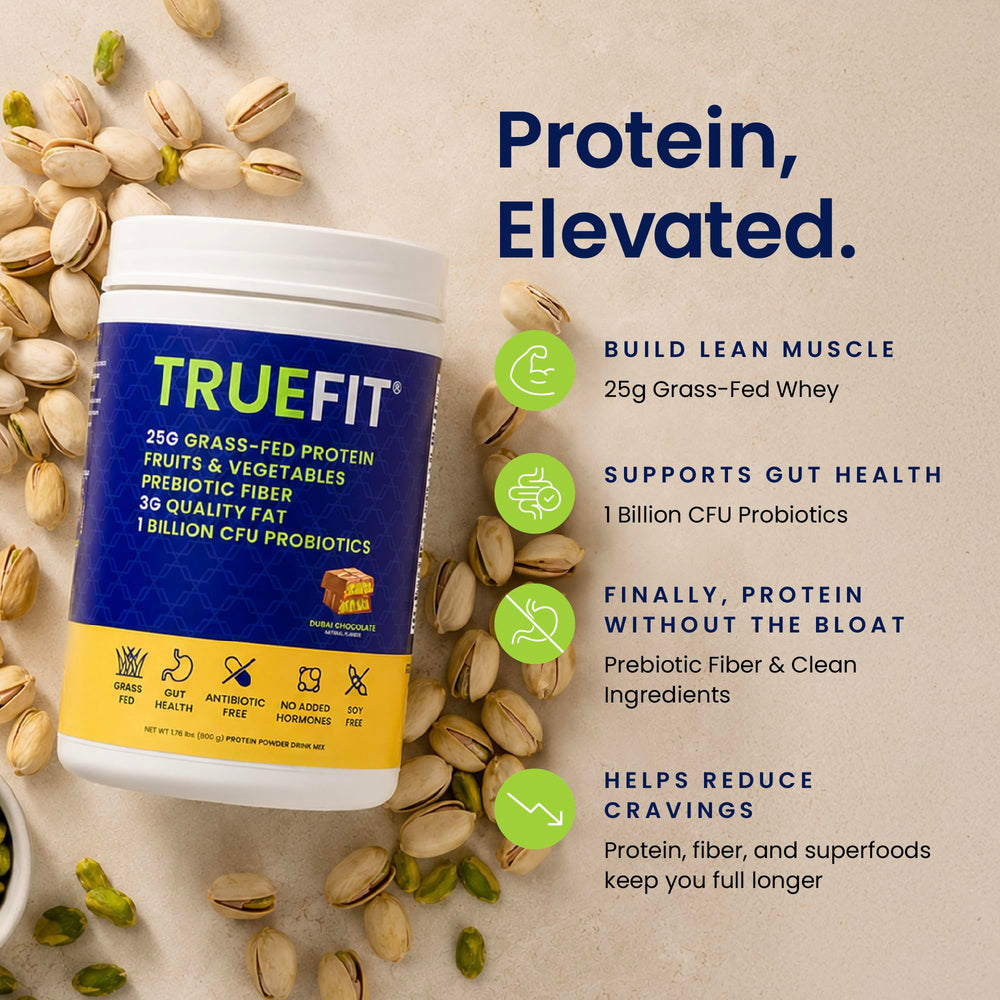 RSP NUTRITION textura del polvo TrueFit que sugiere mezcla suave y sabor cremoso