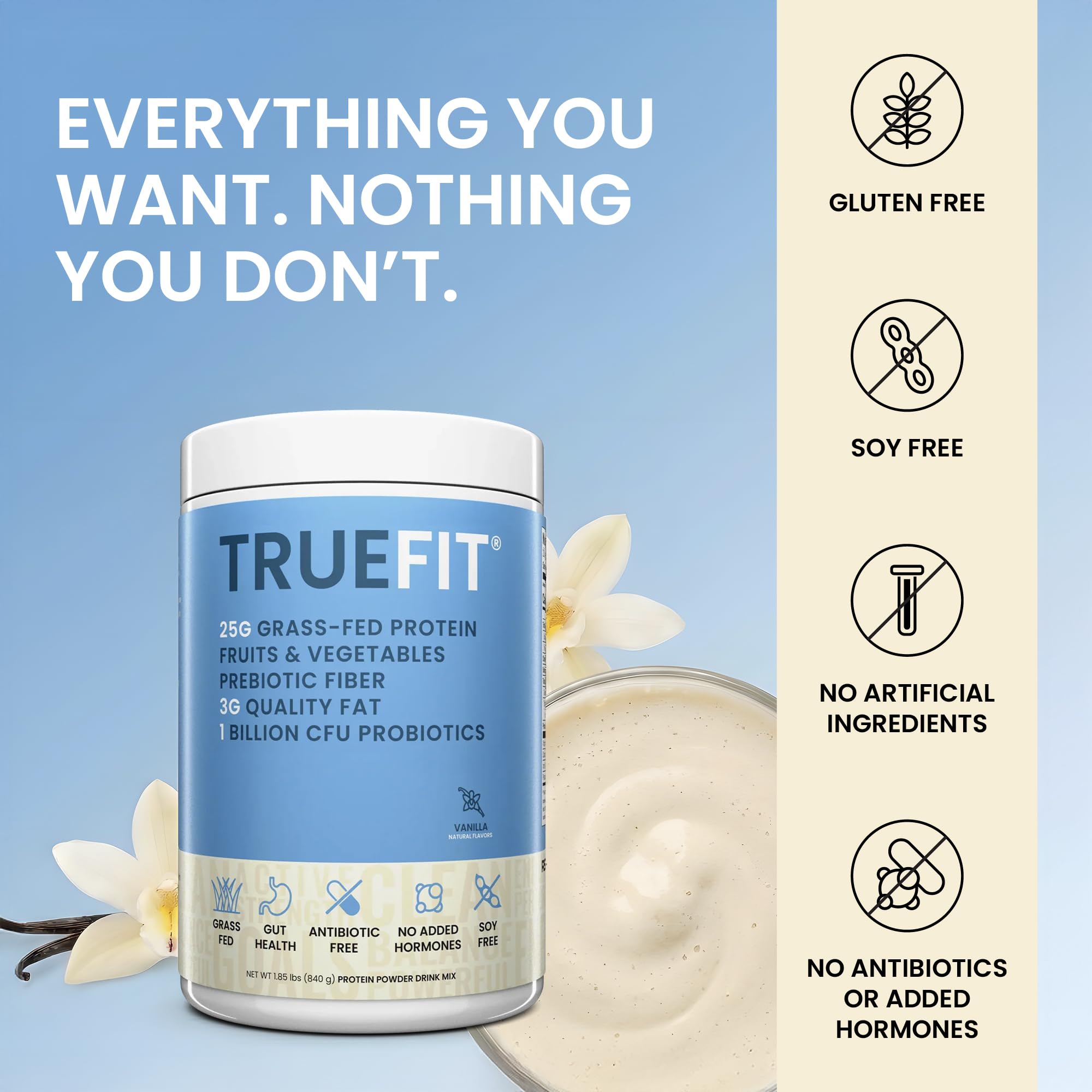RSP NUTRITION producto TrueFit junto a pesas para uso post entreno