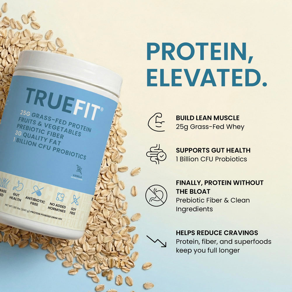 RSP NUTRITION textura del polvo TrueFit mostrando solubilidad y finura