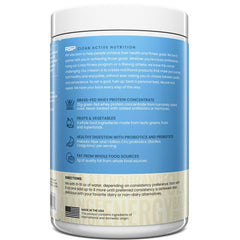 RSP NUTRITION envase abierto con tabla nutricional y tamaño de la porción