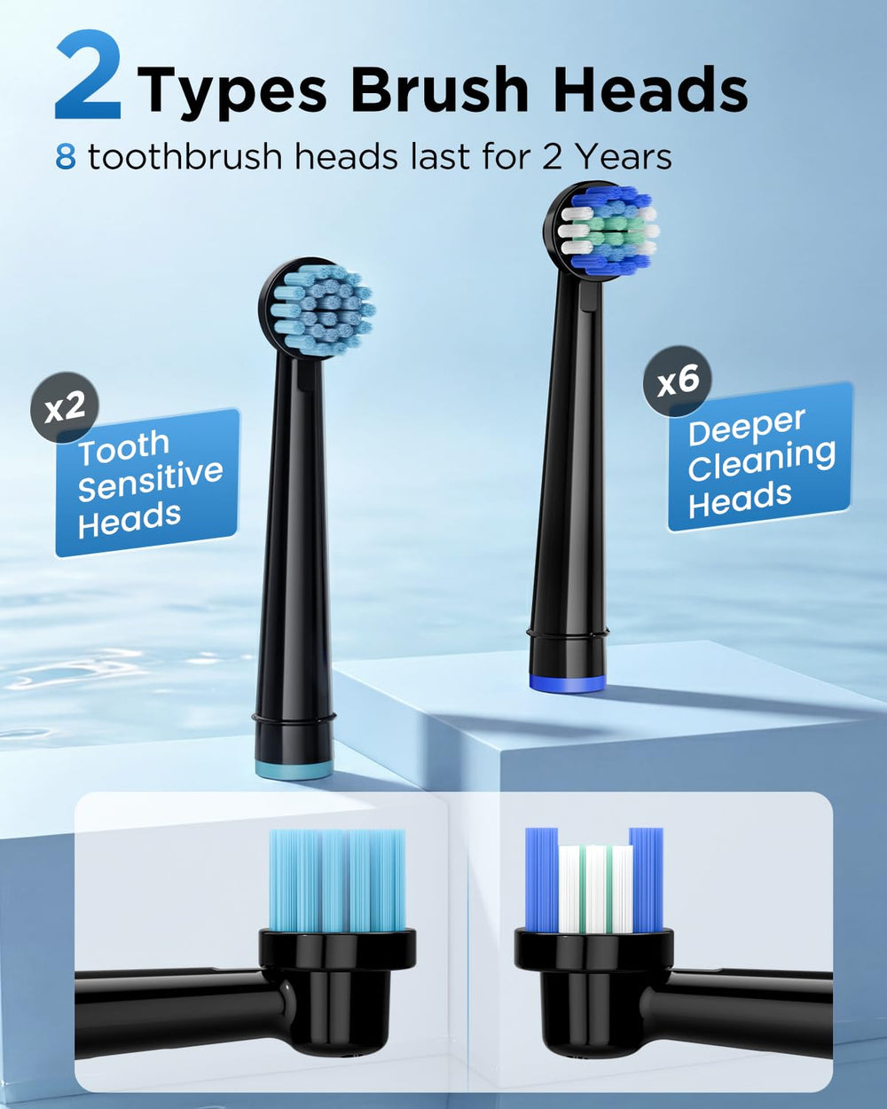 Rtauys primer plano del cabezal Sensitive ideal para encías y dientes delicados
