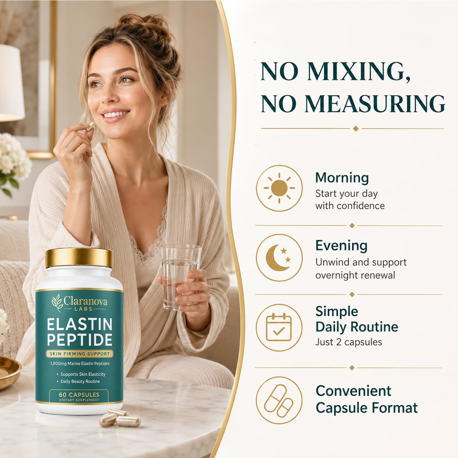 RTQSU frasco en ambiente de baño lifestyle sugiriendo cuidado diario