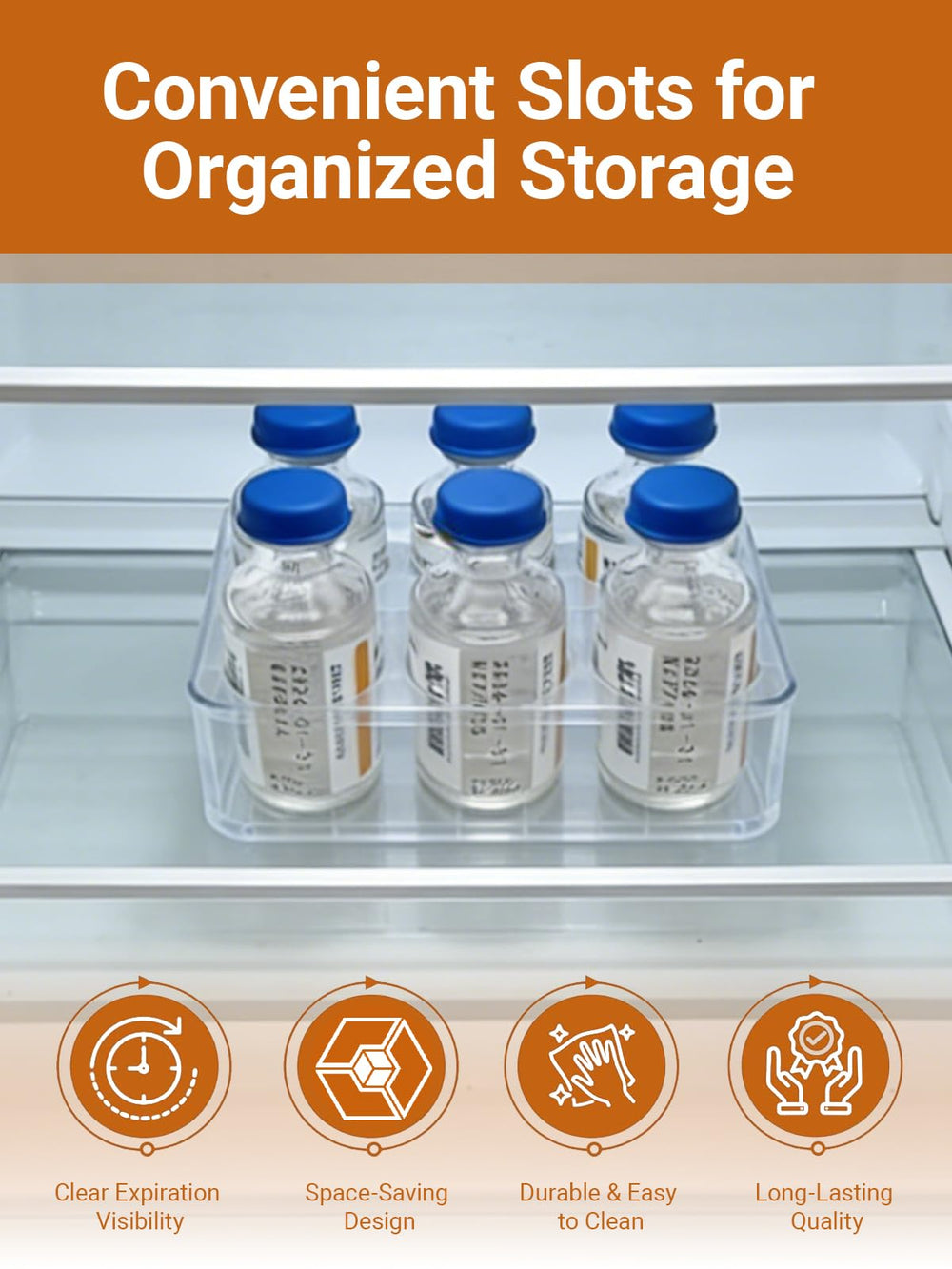 Rubierine transparencia que muestra etiquetas y fechas sin abrir el estuche