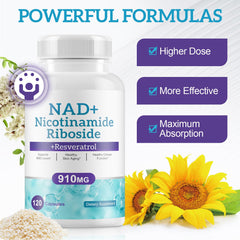 Ruduwu NAD+ bote de 120 cápsulas, suministro práctico.
